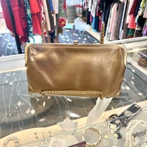 Hobo International Gold Leather Clutch Wallet